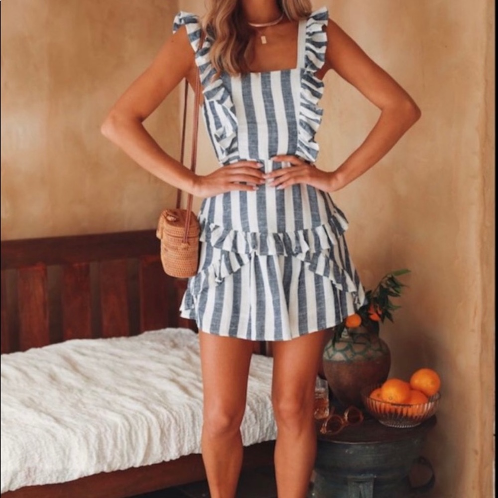 Never worn with tags! Selfie Leslie Nautical navy and white striped dress
